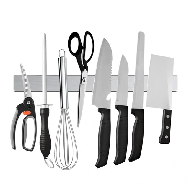 Free Installation Magnetic Knife Holder Wall Mount Black ABS Plastic Block  Storage Holder Chef Rack Strip Utensil Kitchen - AliExpress