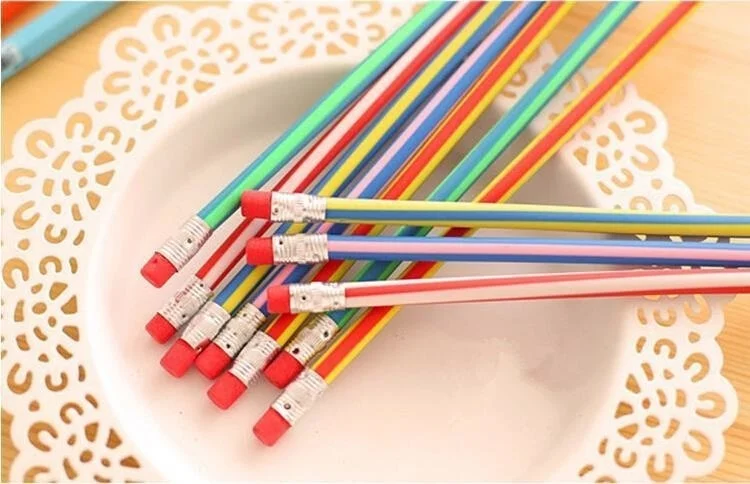 1Pcs Cute Candy Color Soft Flexible Pencil for Kids Office School Stationaries 
