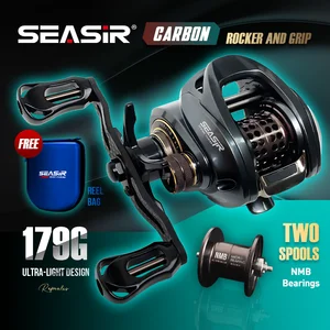 SEASIR Cast-X Double Spool Baitcasting Mico Fishing Reel 7.3：1 High Speed  Gear Ratio Fresh Saltwater Magnetic Brake Fishing Coil