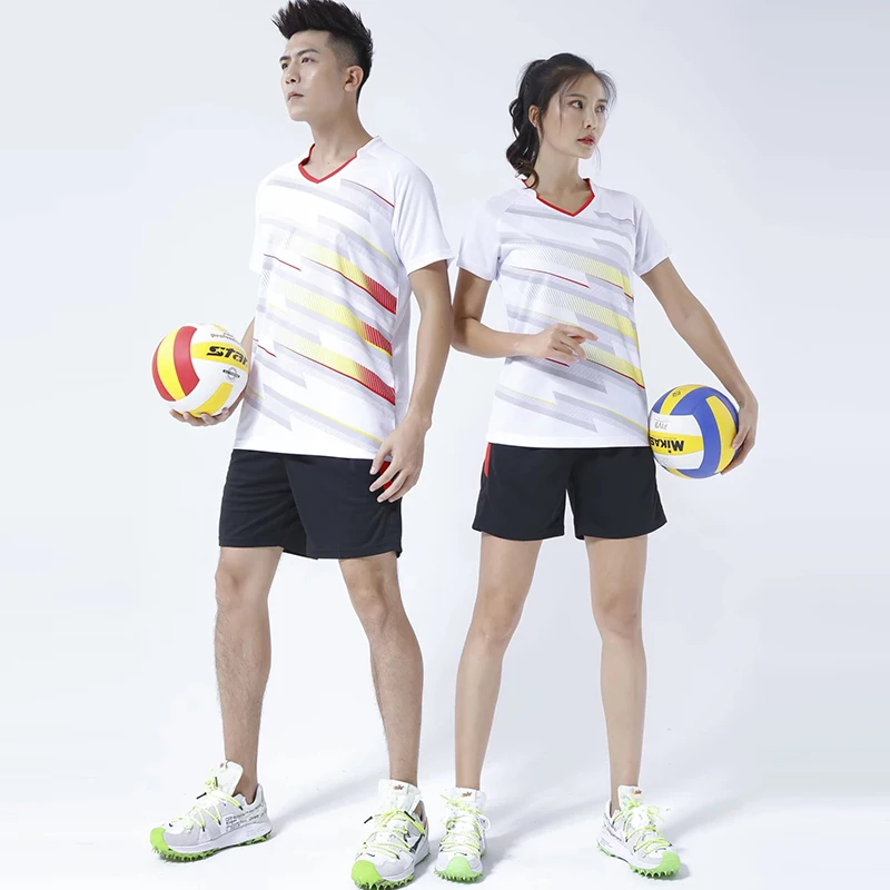 Stripe Volleyball Uniform Sets for Men Women Badminton Table Tennis Jersey Clothes New Style Professional Quick-dry