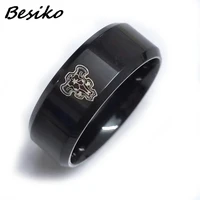Besiko 8mm Anime Black Clover Rings Stainless Steel For Women Men Anime Fans Ring Jewelry Dropshipping 1