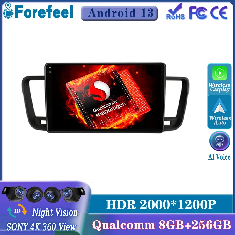 

Android13 Qualcomm For Peugeot 508 2011 2012 2013 - 2018 Multimedia Car GPS Player Navigation Touch Screen Stereo Radio lettore