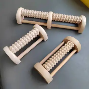 Massaggiatore per suola del piede Tipo di rullo in legno Massaggiatore per piedi e gambe in legno massello Sfera per punti di agopuntura per fascite plantare Tipo di viaggio Piede 1