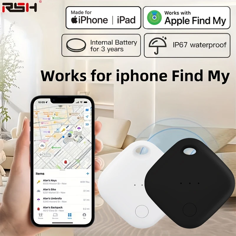 Air-Tag IP67 Waterproof Key Finder Smart Tag suitable for Apple Find My GPS Positioning anti-loss device for Pet keys bag