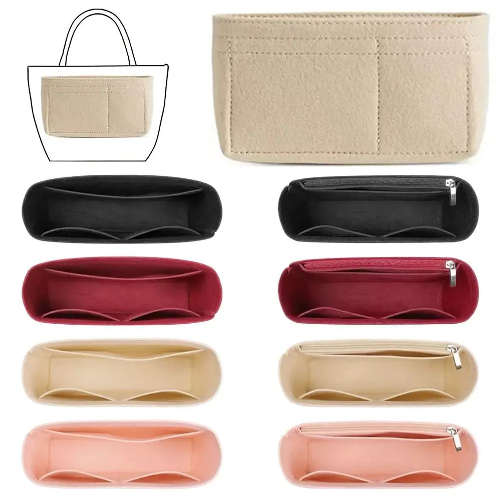 Multi-Pocket Bag Organizer Longchamp Mini Bag Storage The Liner Felt Purse Insert Handbag Liner 1Pcs
