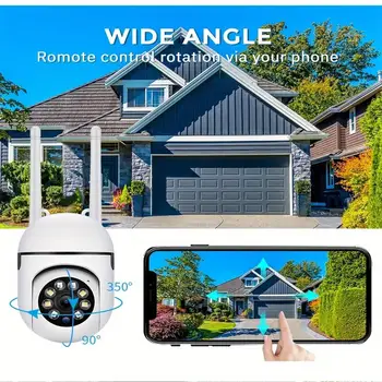 Telecamera di Sicurezza IP Wireless da Esterno 4K 8MP HD con Doppia Lente, Wi-Fi, PTZ, Tracciamento Automatico, Sorveglianza Stradale 360pro