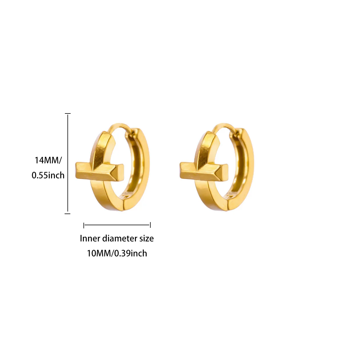 Stainless Steel Cross Earring For Women