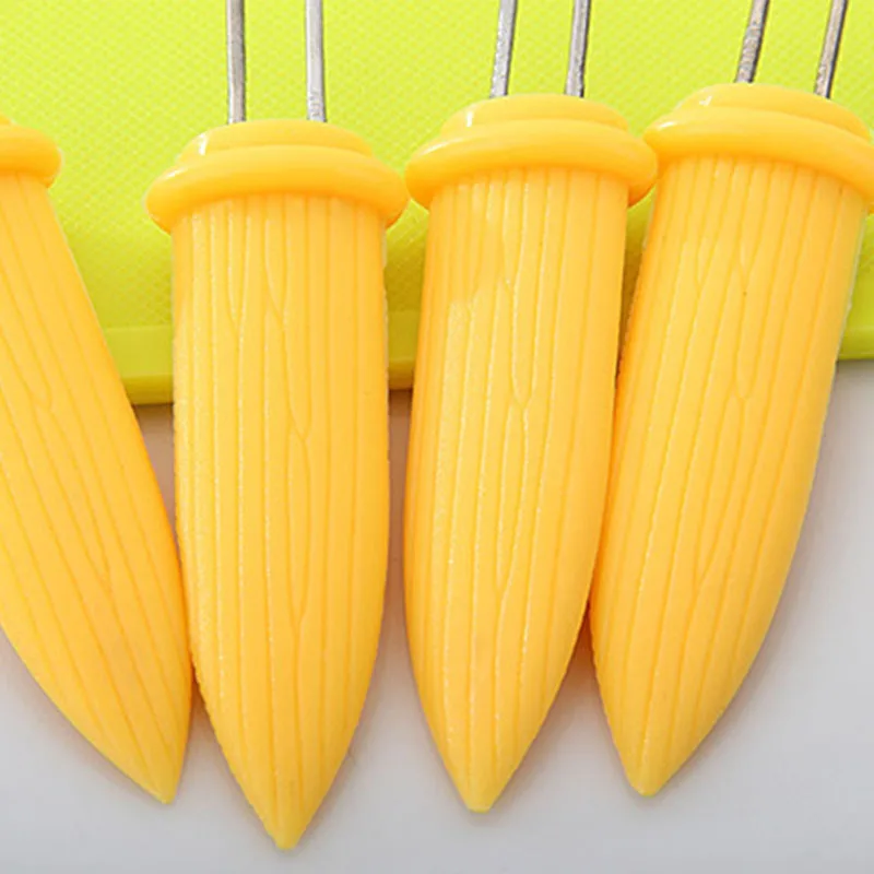 Stainless Steel Corn Holders Design Corn Cob Holders BBQ Forks Skewers on The Cob Cooking Parties Camping Interlocking tool