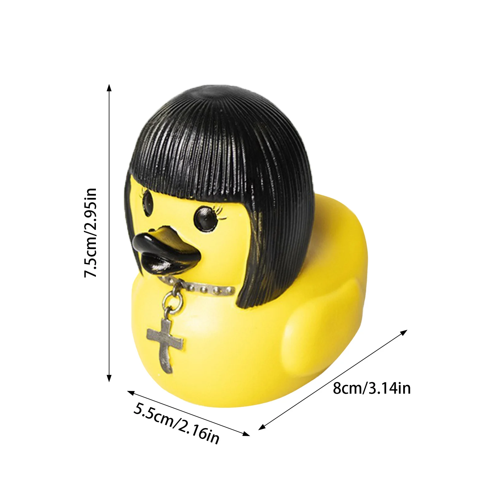 Cartoon Little Duck Car Decoration Gothic Style Unique Dark Rubber Ducks Ideal Gift for Your Loved One 3