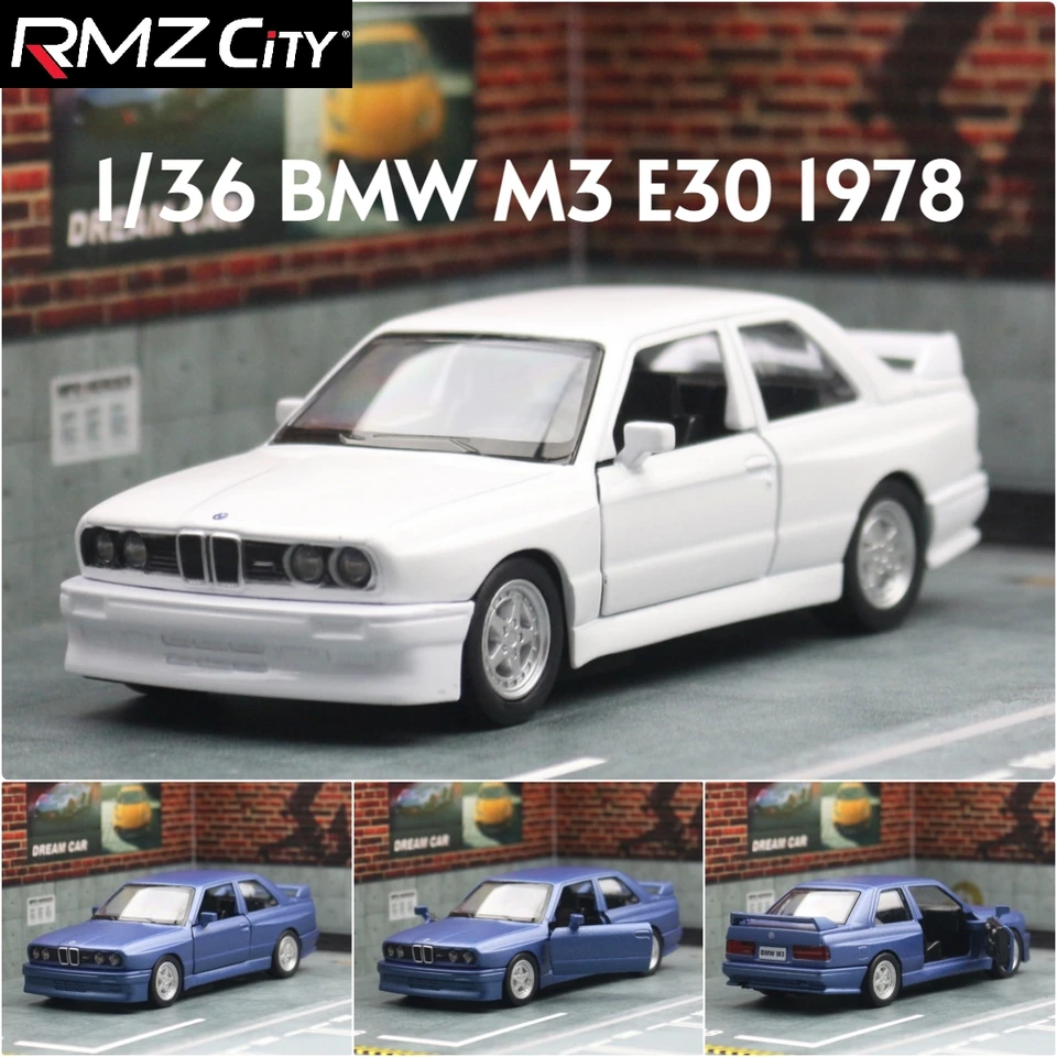 1/36 BMW M3 Toy Car Model RMZ CiTY Miniature Classical Free Wheels