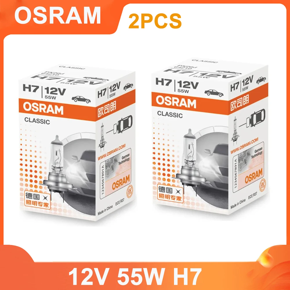 OSRAM CLASSIC H7 12V 55W PX26d 64210 Original Line Bulb Standard Headlight  Fog Light Hi/lo Beam 1500lm 3200K Car Halogen Lamp