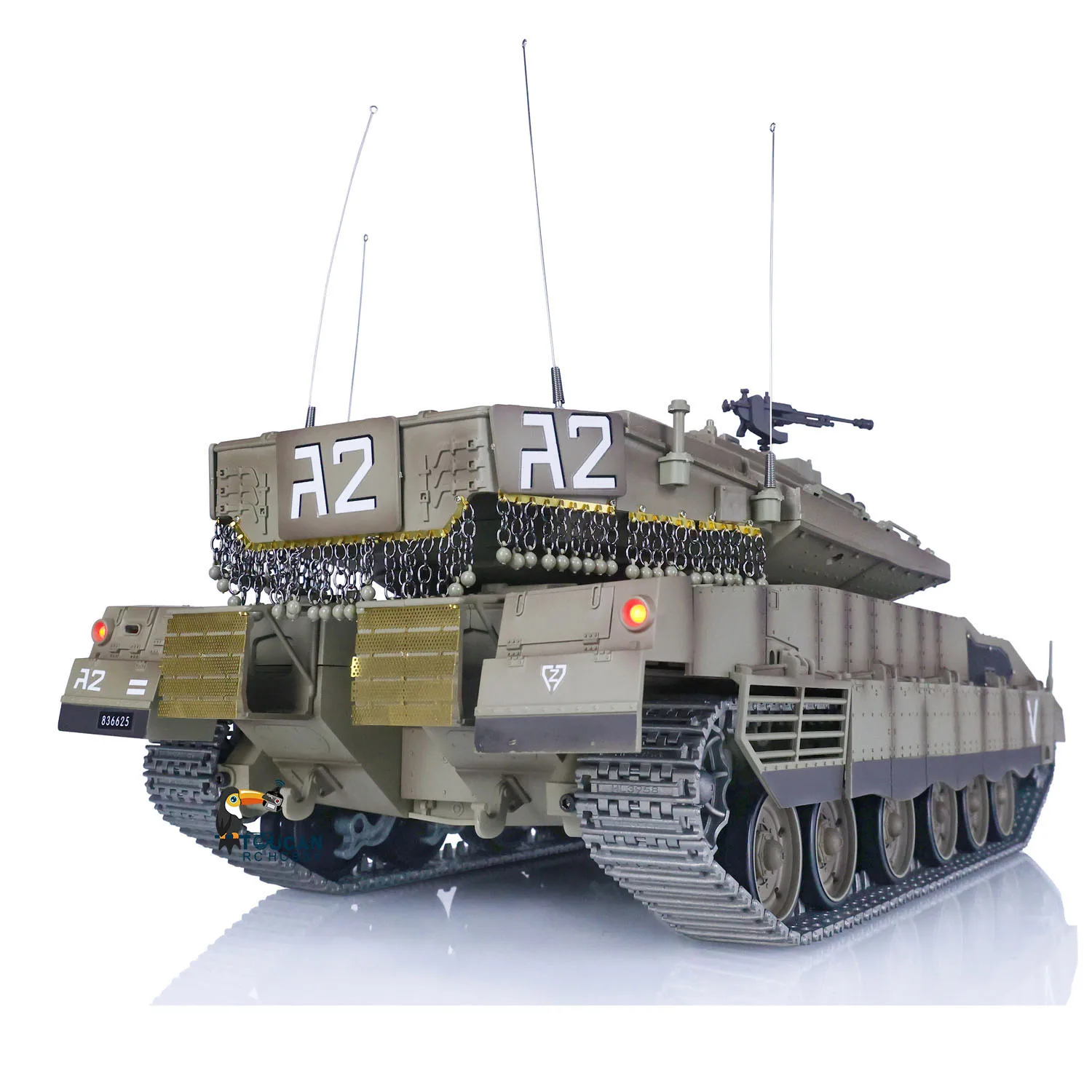 1:16 RC 밀리터리 전투 탱크, Heng Long IDF Merkava MK IV 3958 업그레이드 에디션, 투칸취미 사운드 라이트 연기 유닛 BB 펠렛 장난감