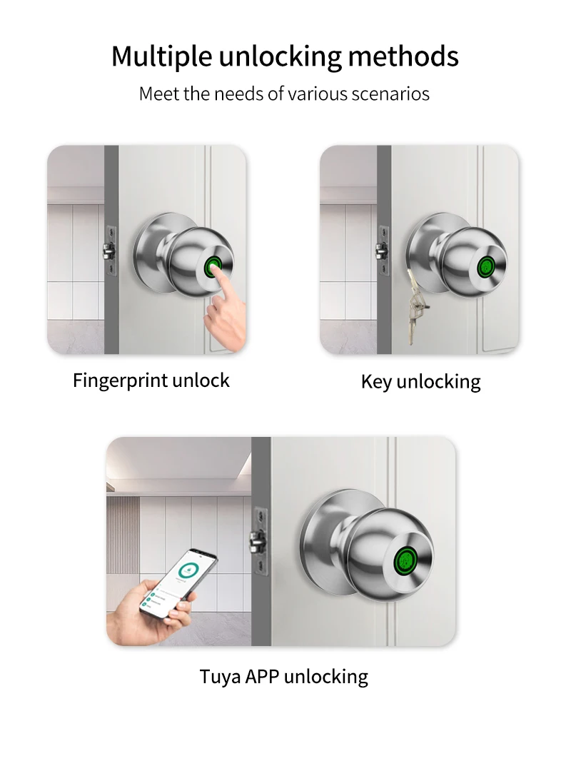 K10 Tuya APP Biometric Fingerprint Smart Door Lock Electronic Lock Keyless Secur