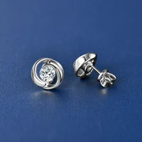 5mm Moissanite Swirl Stud Earrings – 925 Sterling Silver, Unisex