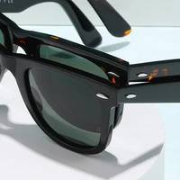 ROGBAE lunettes de soleil inclinables hommes classiques lentille en verre lunettes de soleil en acétate R214s marque de luxe Rivet Design lunettes femme lunettes de soleil 2