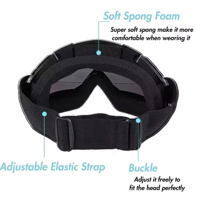 Skiing Goggles Windproof Cycling Motorcycle Goggles Winter Anti-Fog Snowboard Ski Glasses Ski Mask Tactical Goggle Sunglasses 3