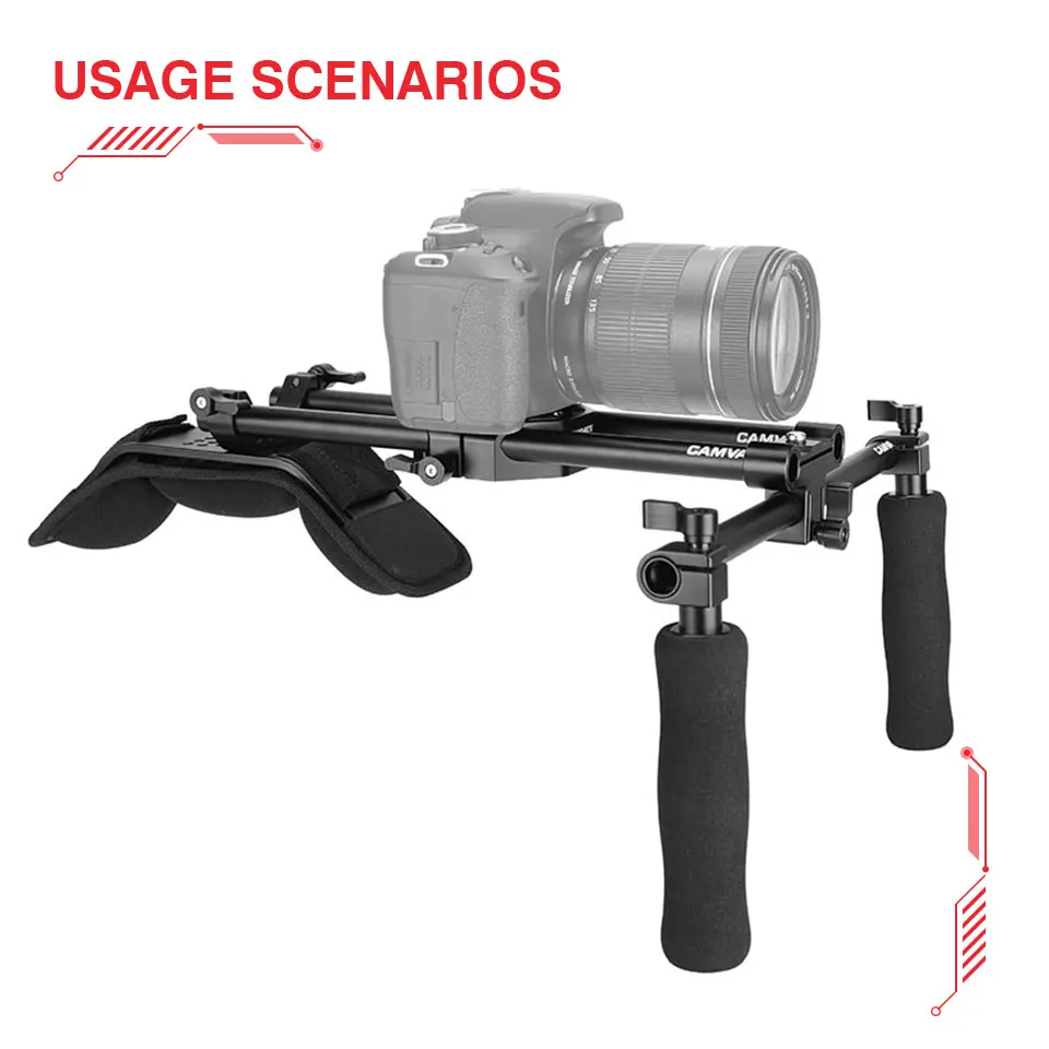 base deslizante, pega coberta por esponja, DSLR e filmadoras HDSLR