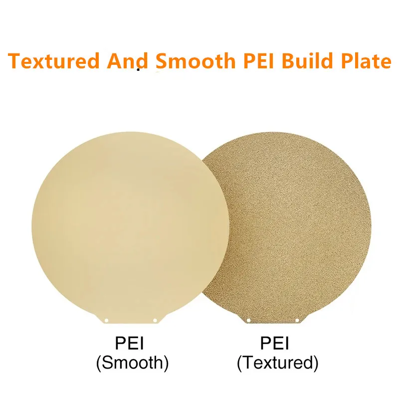 ENERGETIC PEI 스프링 강판 질감과 부드러운 양면 PEI 마그네틱 플레이트 직경 380mm, 델타 프레데터 3D 프린터 용