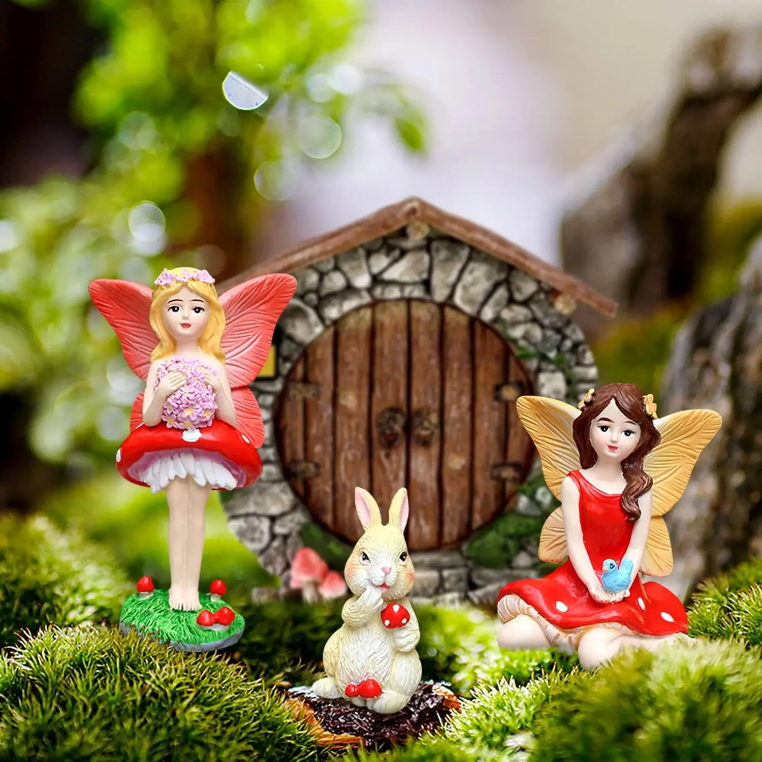 13-teiliges Miniatur-Feen & Pilzhaus Set – Gartenzubehör Für Dekoration Drinnen & Draußen