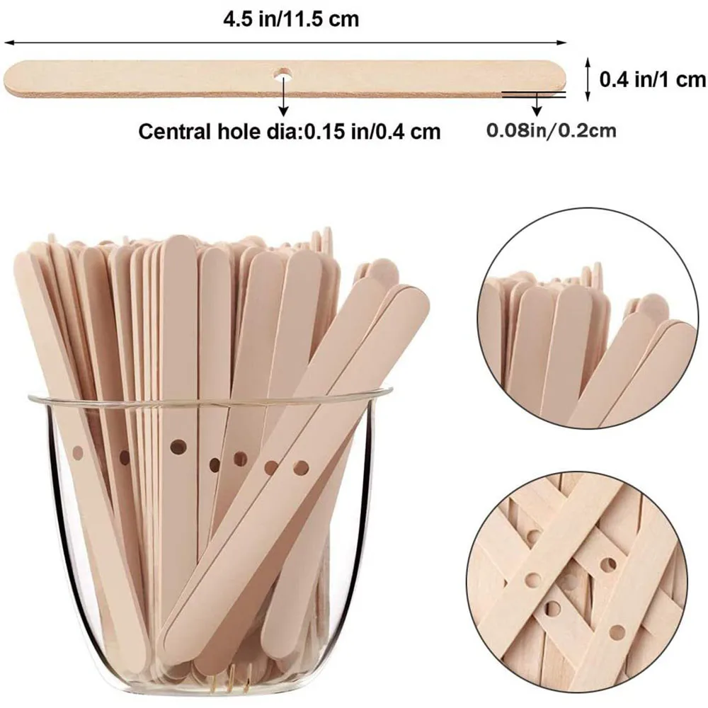 Wooden Wax Core Holders - 50pcs 4