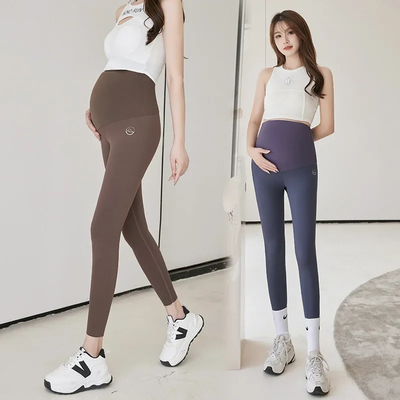 Pregnant Women Shark Skin Patterned Capri Pants Thin Maternity Yoga Trousers Summer Outerwear Barbie Pants Real Shot Little Bear