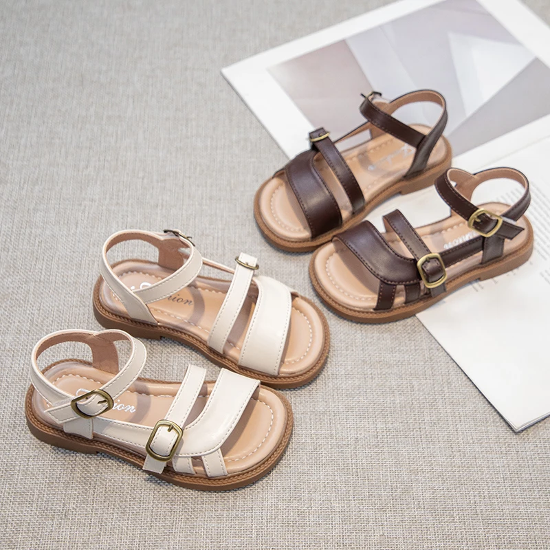 Girls Summer Hollow Out Woven Beach Sandals