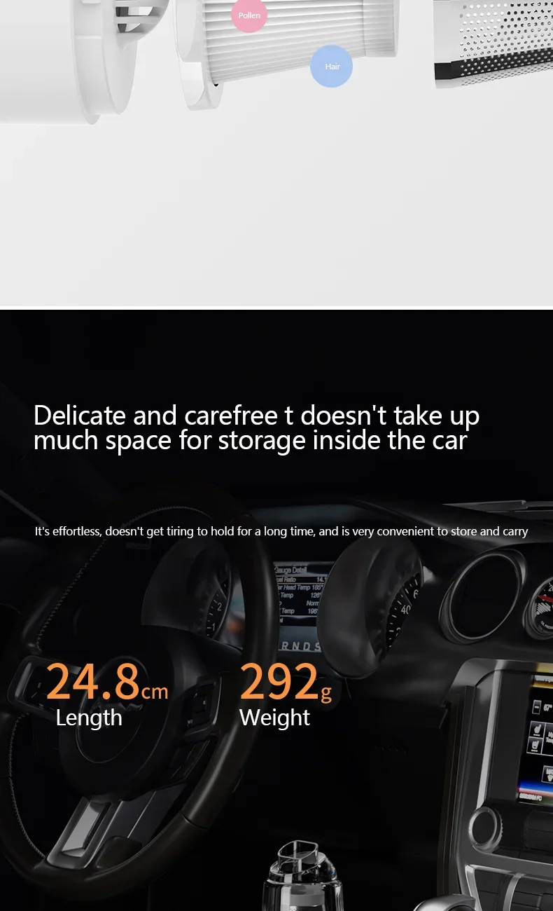 Handheld Car Vacuum - Powerful Suction Mini Cordless Portable Cleaner | Rechargeable Wet Dry