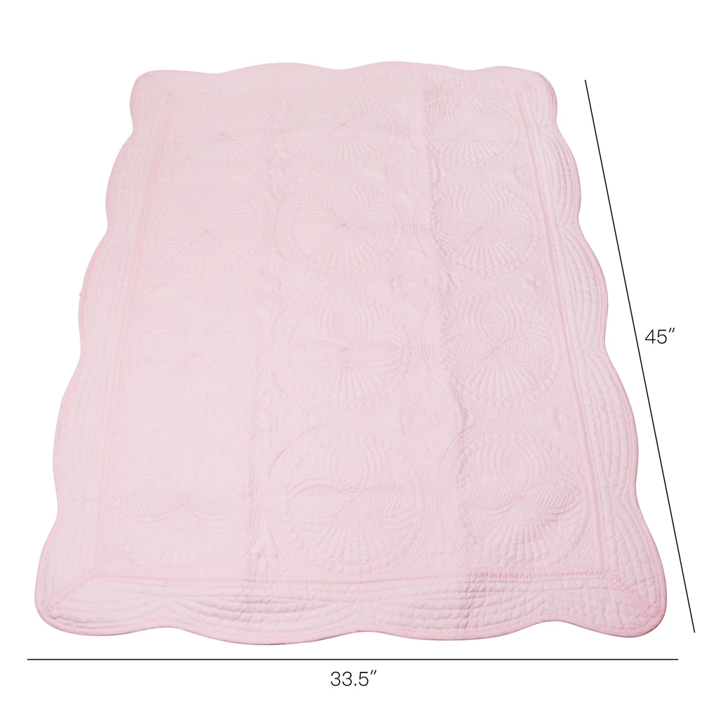 Blue White Cotton Muslin Quilt Blanket 100% Super Soft Babies and Toddlers Keepsake Blanket 46*36In Machine Washable Quilts
