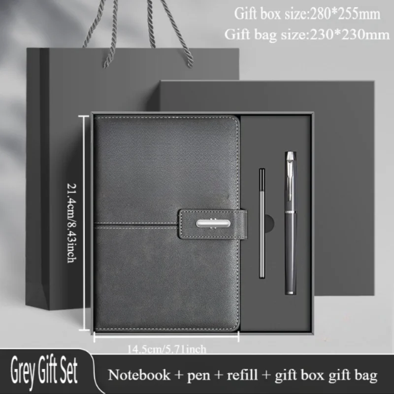 Premium Luxury Leather Notebook Set with Gift Box and Pen