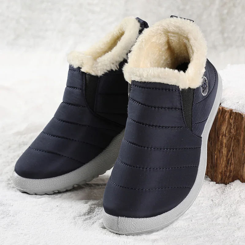 Men's Boots Keep Warm Winter Shoes For Men 2025 Winter Boots Fur Waterproof Snow Botas Para Hombre Casual Combat Ankle Boots - 4