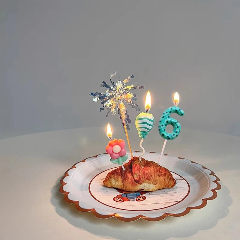 Cake Candles Decorative Candles Digital Cake Candle Set Green Theme Green Party Cake Decrative Candles 0-9 Number Candle Creative Birthday Topper