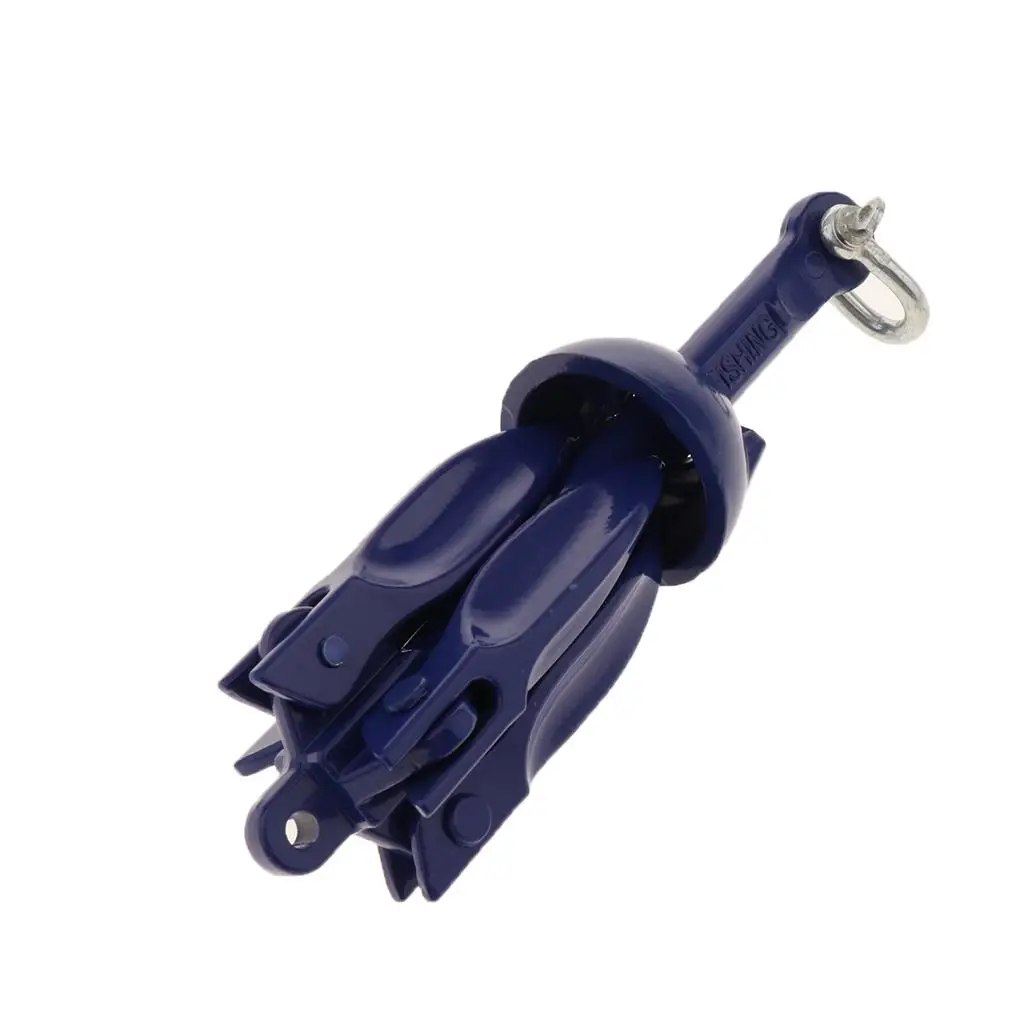 Blue Metal Anchor Folding , Aluminum Alloy Anchor System Boat