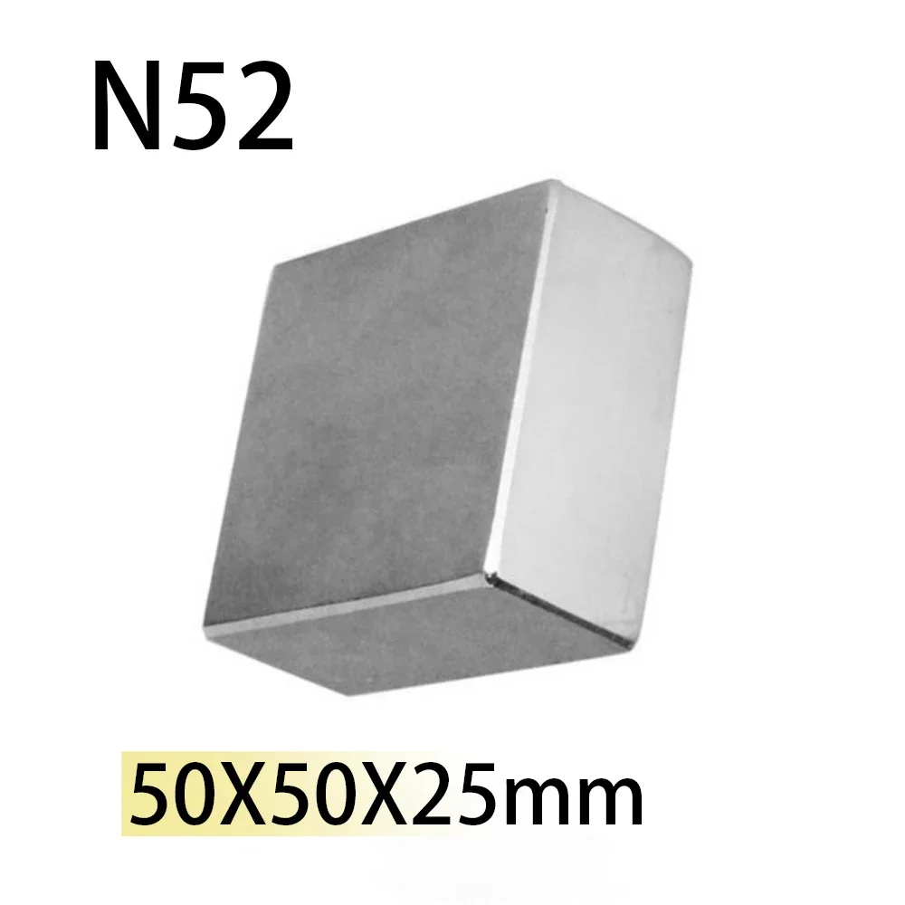 N52 50x50x25mm Rectangle Neodymium Bar Block  Strong Magnets Rare Earth  Office Search Magnetic Storage Knife Shelf Customised