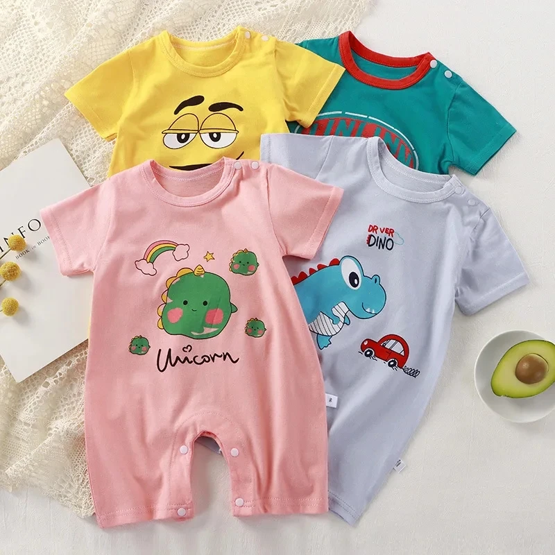 2025 Summer Infant Toddler Bodysuits Baby Boys Girls Cotton One-Pieces Newborn Casual Soft Short Sleeve Romper Jumpsuit Romper