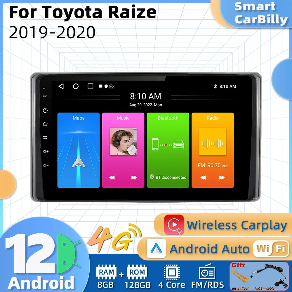

Автомагнитола для Toyota Raize 2019 2020 2 Din Android Стерео Авторадио мультимедийный плеер навигация WIFI GPS головное устройство Carplay авто