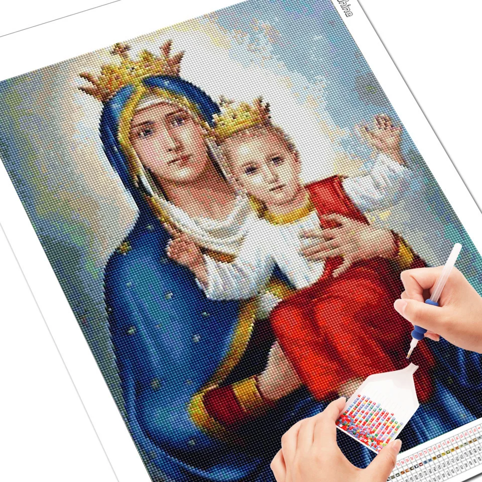 Evershine 5D Diamond Painting Maria DIY Full Square Diamond Embroidery Religion Rhinestone Cross Stitch Mosaic Kit Home Decor