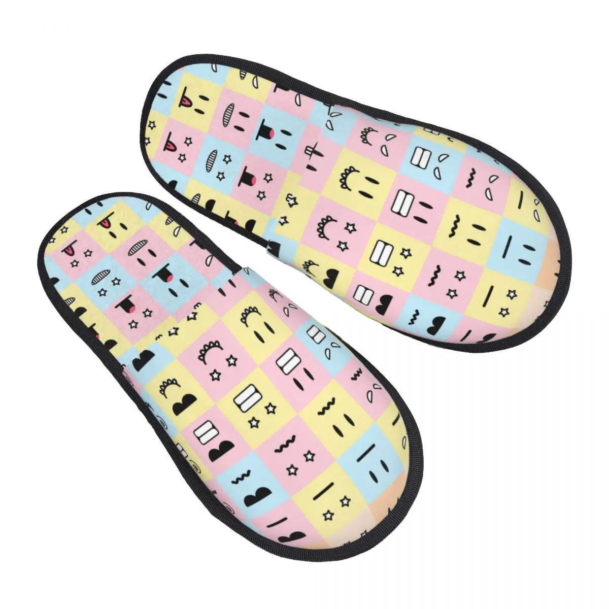 

Fur Slipper For Women Men Fashion Doodle Monster Mouth Eyes Fluffy Winter Warm Slippers House Shoes