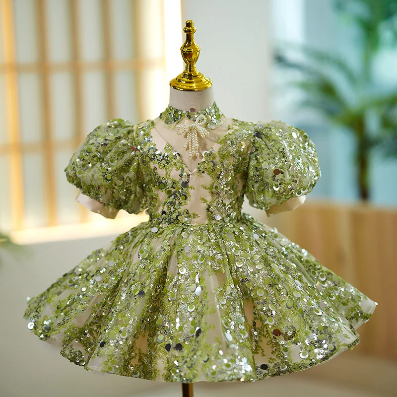 Luxury Evening Weddings Kids Pageant Dresses with Sequin and Tulle