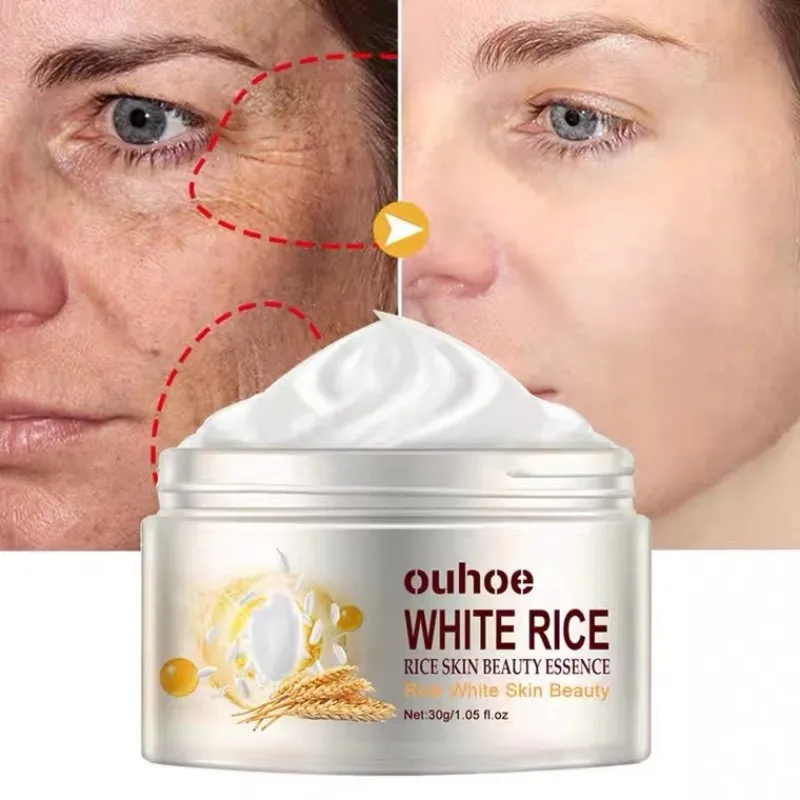 White Rice Whitening Cream Opstrammende Anti-Rynke Blur Fin Line Fjernelse Rynker Forstærk kedelig fugtgivende ansigtspleje splinterny_voghion.com