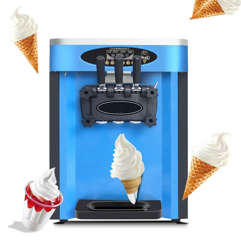 

1800W Ice Cream Machine Three Flavor Soft Ice Cream Machine Stainless Steel Yogurt Ice Cream