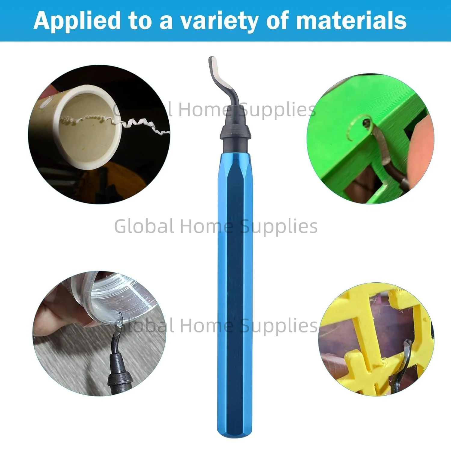Deburring System Handle with Replacement Blades 360 Degree Rotary Head for Metal PVC Plastic