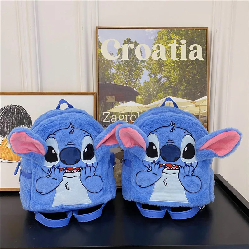 

Disney Stitch Backpack MINISO Anime Cartoon Cute High-capacity Kawaii Stereoscopic Knapsack Children and Girls Holiday Gifts