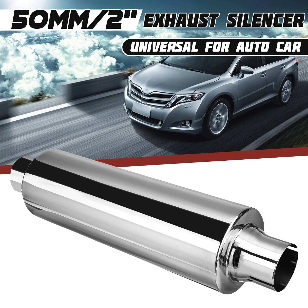 2" 50mm Car Resonator Exhaust Pipe Muffler Stainless Steel Muffler Tip