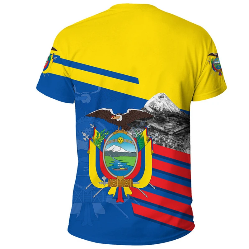 Ecuador fotbollströja med flagga 3d tryckt ventilerande_voghion.com
