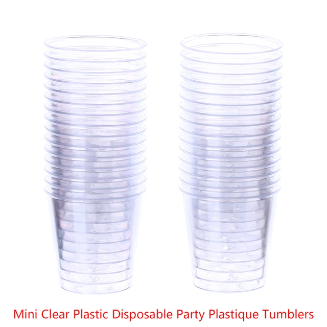 30-50pc Clear Plastic Disposable Cups Party Shot Cup Tumblers Wine