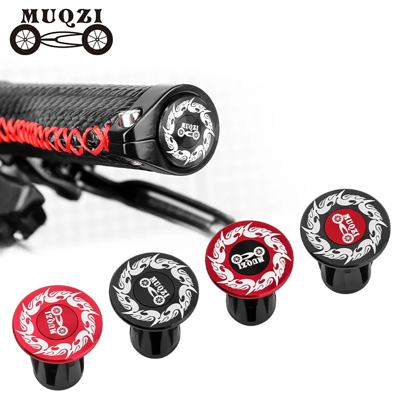 

MUQZI 1Pair Bike Handlebar End Plugs End Cap For MTB Bike Grip Cover Parts Aluminum alloy Bicycle Handle Bar End Grip Accessory