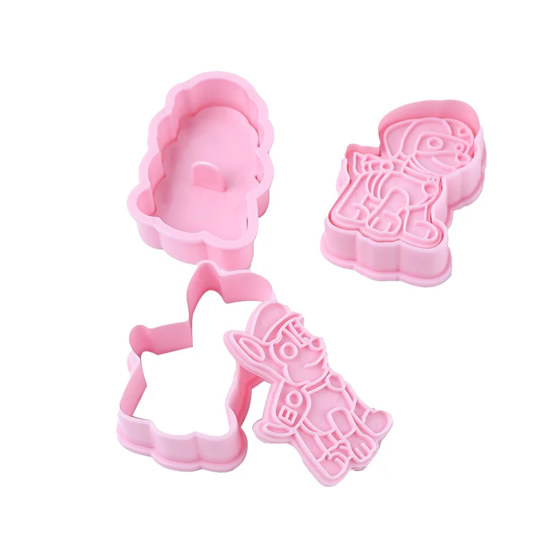 Cake Cookie Paw Patrol Cutters Plastic DIY 3D Baking Mould Cookies Cutter Set Cartoon Puppy Biscuit Baking Tool Decoration Tools