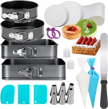 124Pcs Springform Round Square Cake Pans Set 1