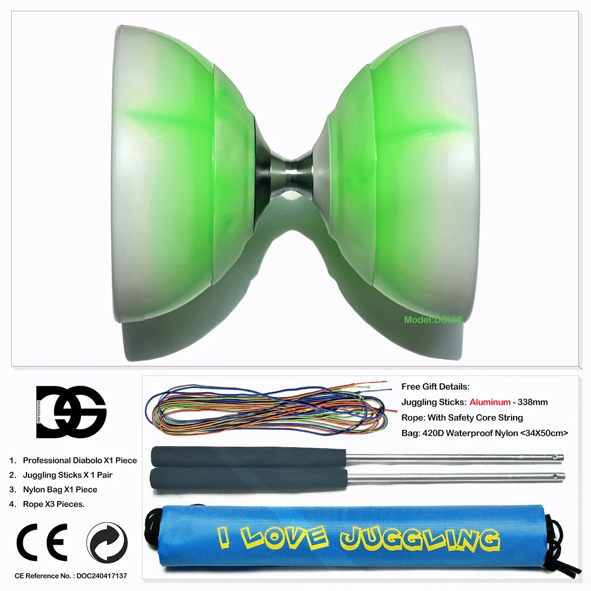 3 Bearings Yoyo Toys Professional Diabolos Set Packaging Rope Bag Chinese Flame-III yoyo ball yoyo string diabolo toy