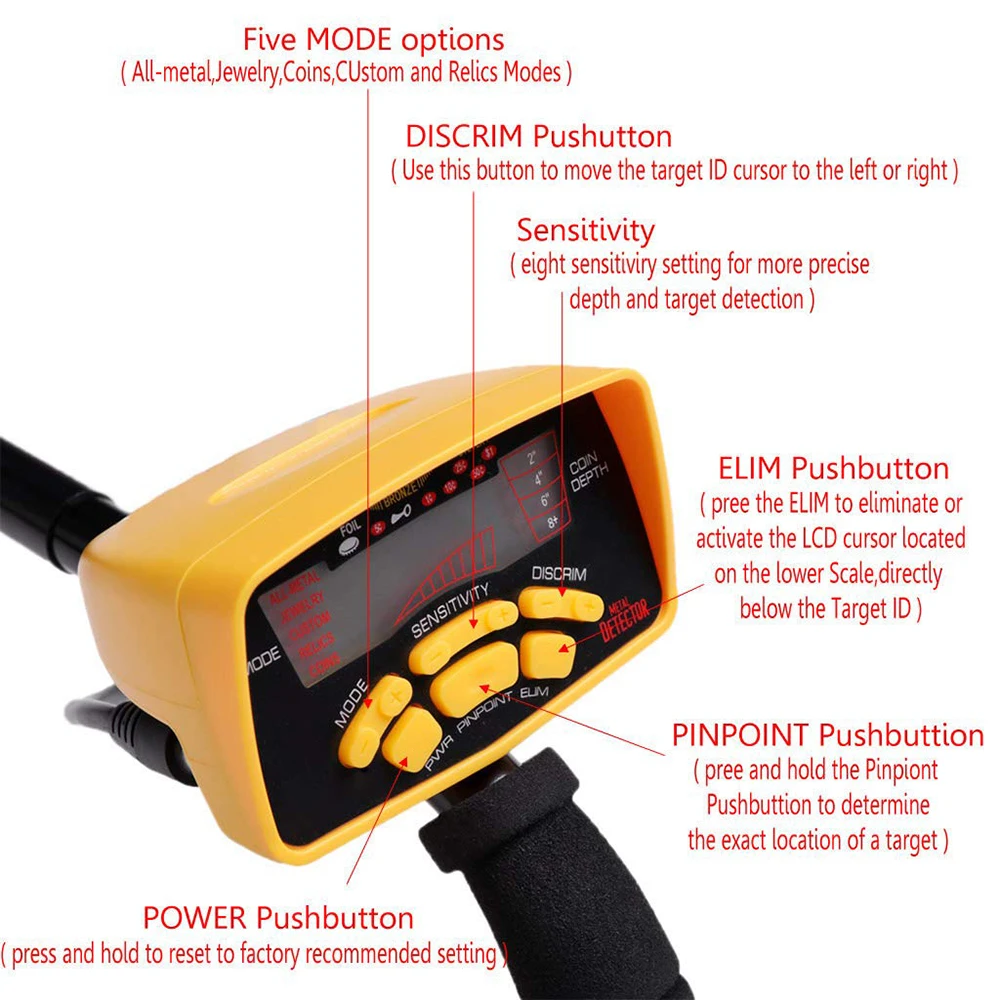 Underground Metal Detector Gold Jewelry Digger Treasure Hunter Professional Detecting Equipment for Metal Relics Coins